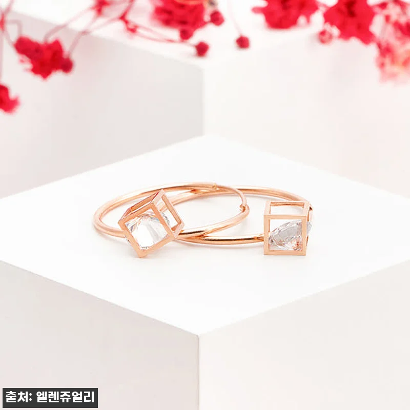 14k 발렌 로즈 링 금 귀걸이, 직 관련 이미지 2