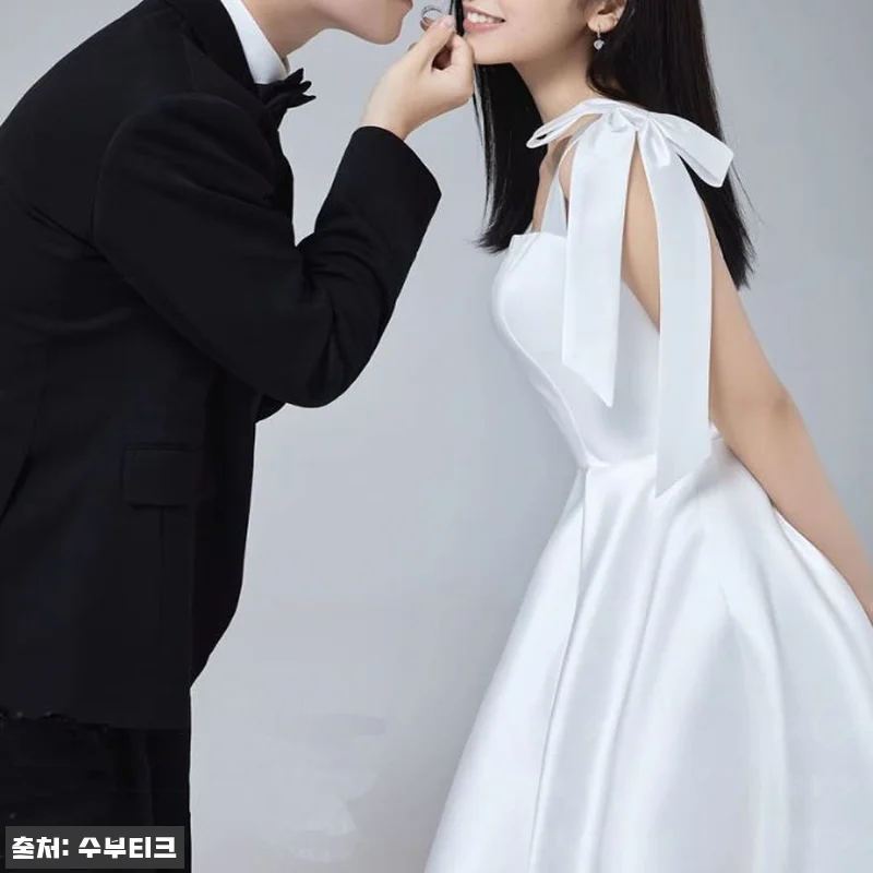 리본 민소매 여행 웨딩스튜디오촬영 드 관련 이미지 2