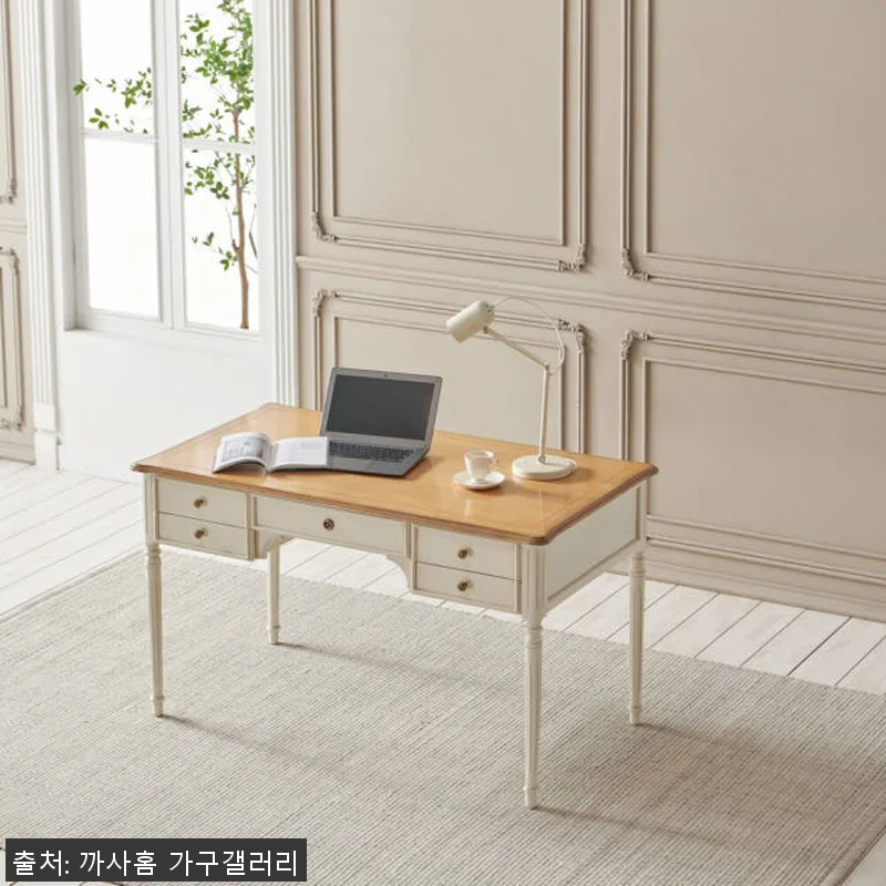 까사홈 헤이미 아이보리 엔틱 원목책상 관련 이미지 3