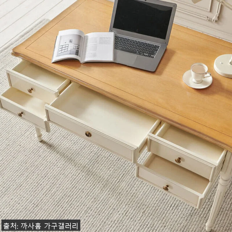 까사홈 헤이미 아이보리 엔틱 원목책상 관련 이미지 4
