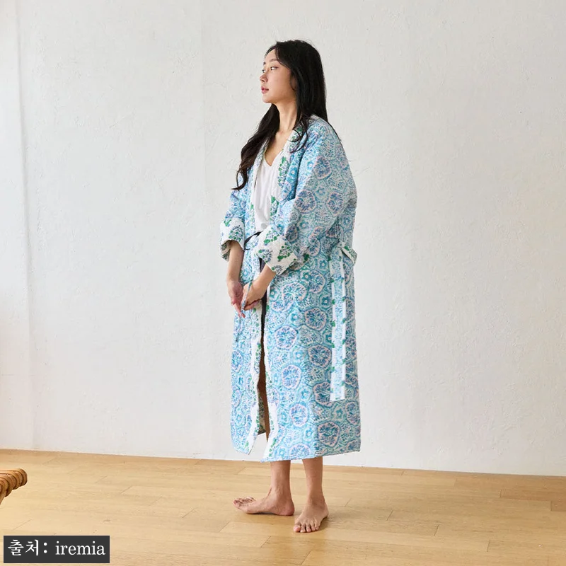 구름로브 블루 핸드블록프린트 사계절 관련 이미지 4