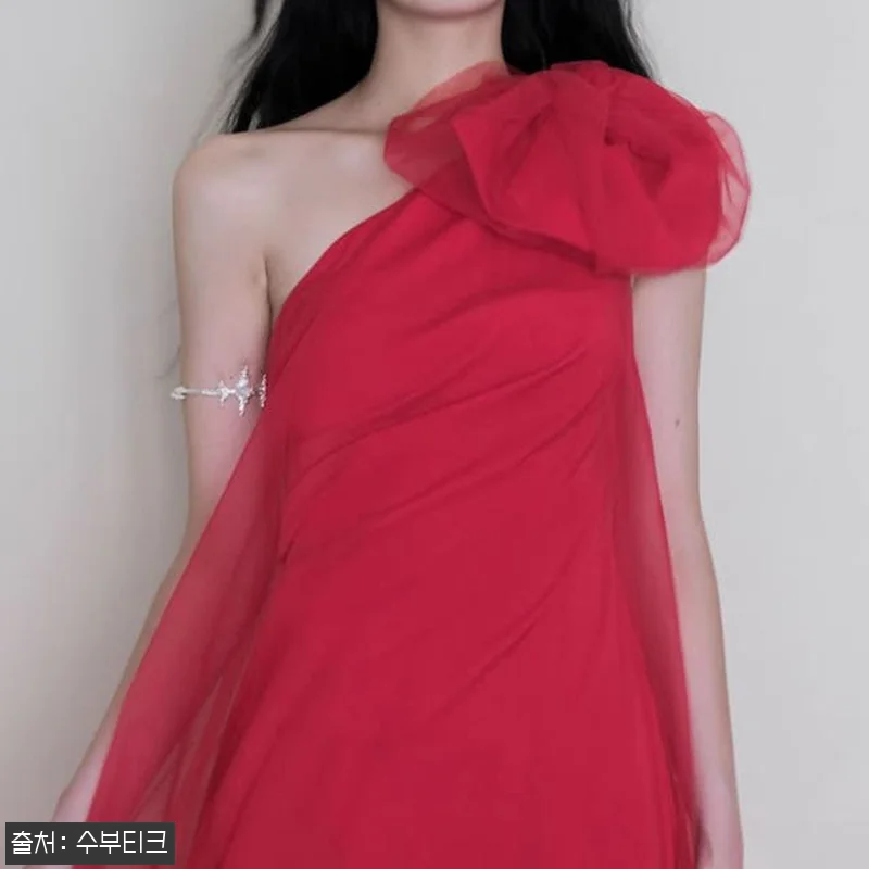 원숄더 플라워 레드 신부 웨딩촬영 드 관련 이미지 5