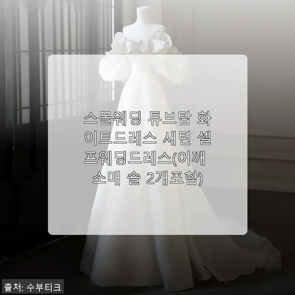 스몰웨딩 튜브탑 화이트드레스 새틴 셀프웨딩드레스 사용후기