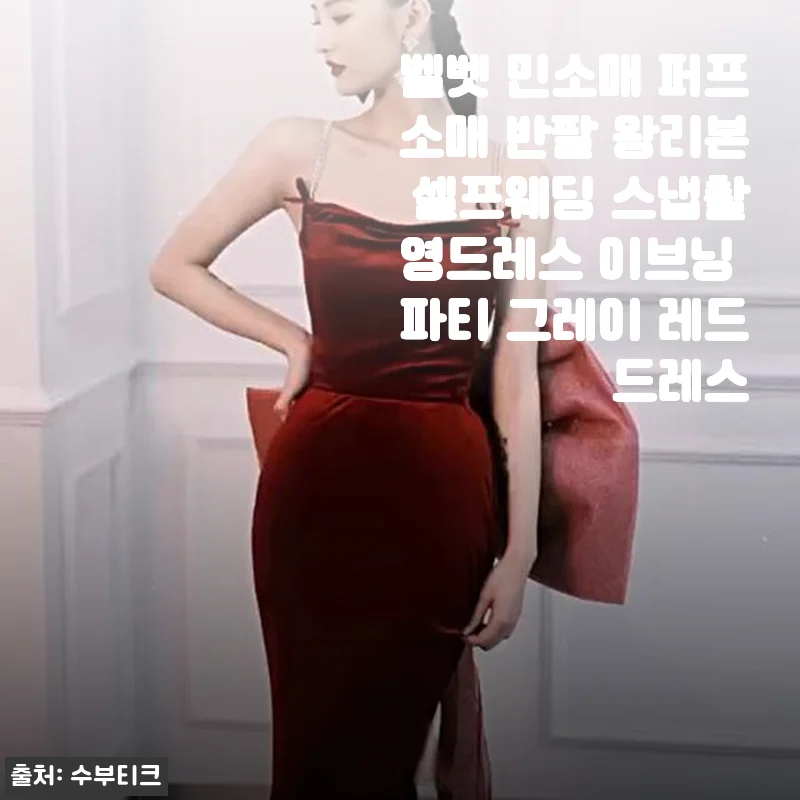 벨벳 민소매 퍼프소매 반팔 왕리본 드레스 사용후기 및 제품소개