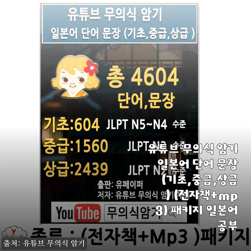유튜브 무의식 암기 일본어 단어 문장 패키지 사용후기와 추천