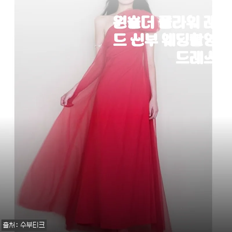 원숄더 플라워 레드 신부 웨딩촬영 드레스 사용후기