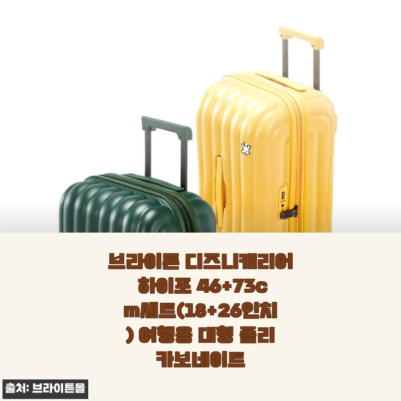 브라이튼 디즈니캐리어 하이포 46+73cm세트 사용후기: 여행 준비의 든든한 동반자