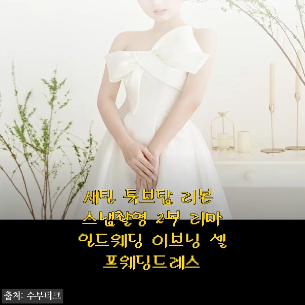 새틴 튜브탑 리본 스냅촬영 2부 리마인드웨딩 이브닝 셀프웨딩드레스 사용후기
