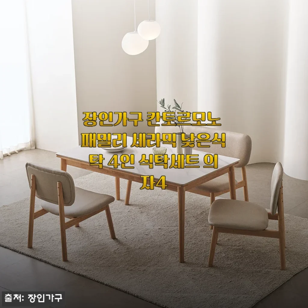 장인가구 칸토르모노 패밀리 세라믹 낮은식탁 4인 식탁세트 의자4 사용후기