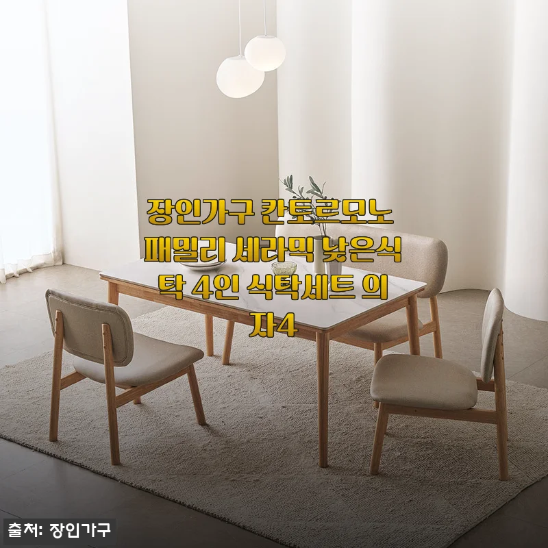 장인가구 칸토르모노 패밀리 세라믹 낮은식탁 4인 식탁세트 의자4 사용후기