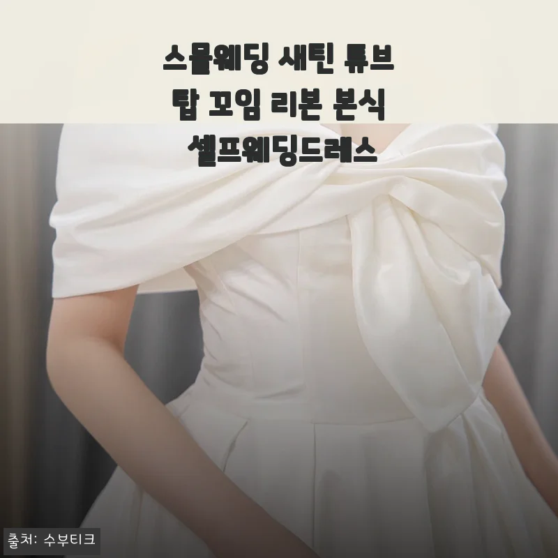 스몰웨딩 새틴 튜브탑 꼬임 리본 본식 셀프웨딩드레스 사용후기