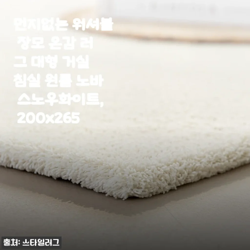 먼지없는 워셔블 장모 온감 러그 대형 노바 스노우화이트 사용후기