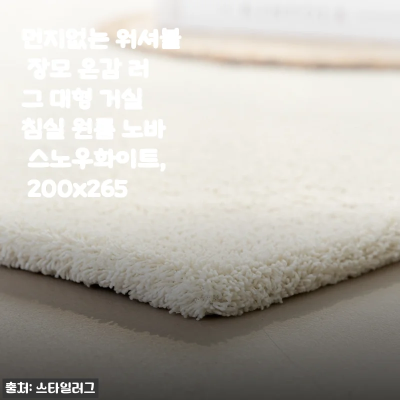 먼지없는 워셔블 장모 온감 러그 대형 노바 스노우화이트 사용후기