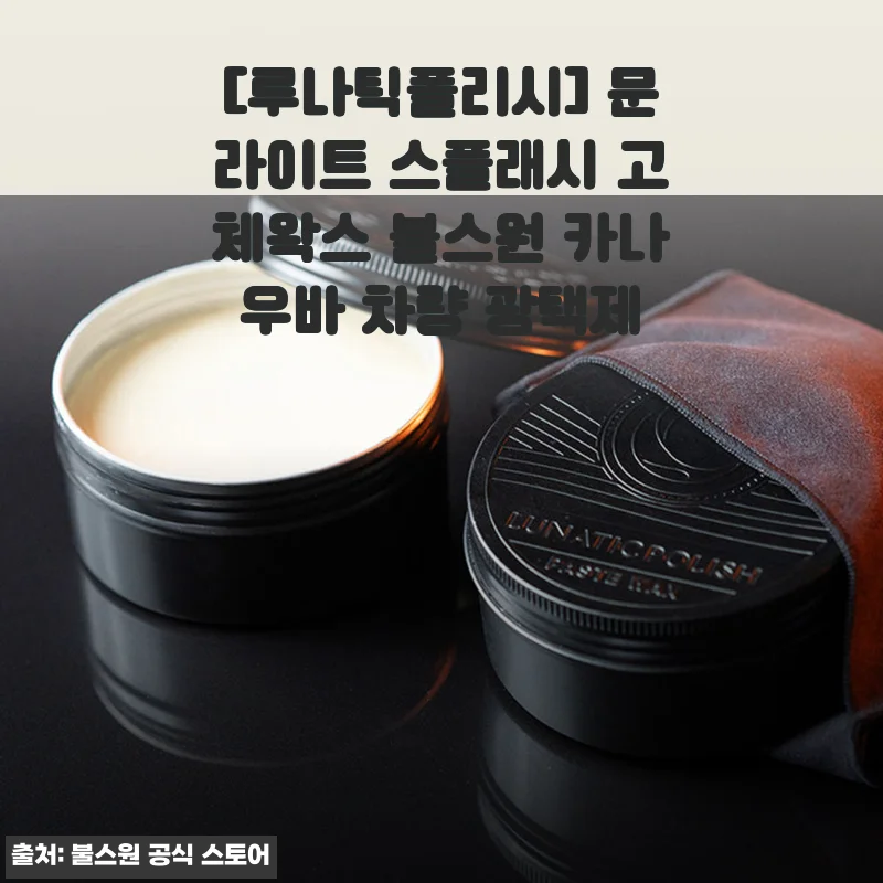 루나틱폴리시 문라이트 스플래시 고체왁스 사용후기 - 세차가 즐거워지는 광택제