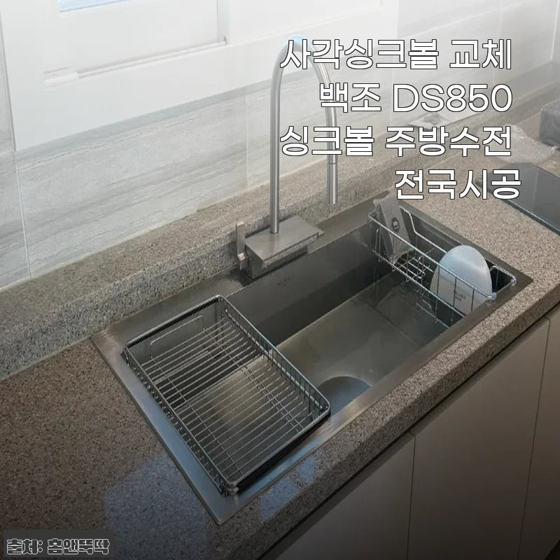 백조 DS850 사각싱크볼 교체 후기 및 주방수전 설치 경험
