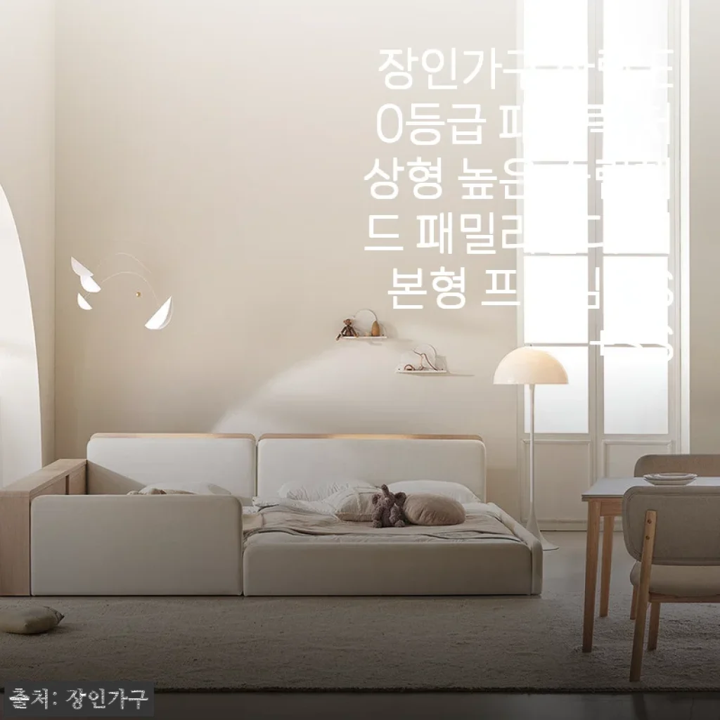 장인가구 하랑 E0등급 패브릭 저상형 높은 슬림헤드 패밀리침대 사용후기