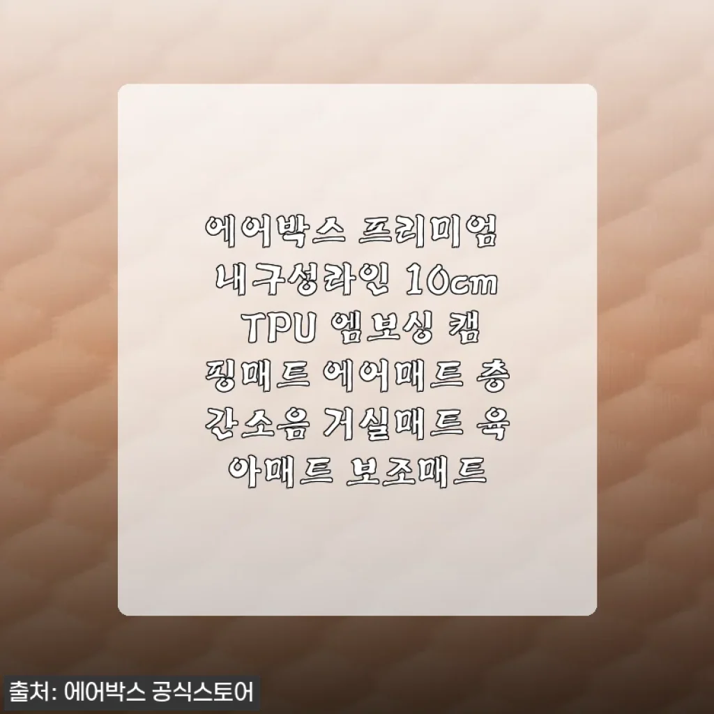 에어박스 프리미엄 내구성라인 10cm TPU 엠보싱 캠핑매트 사용후기