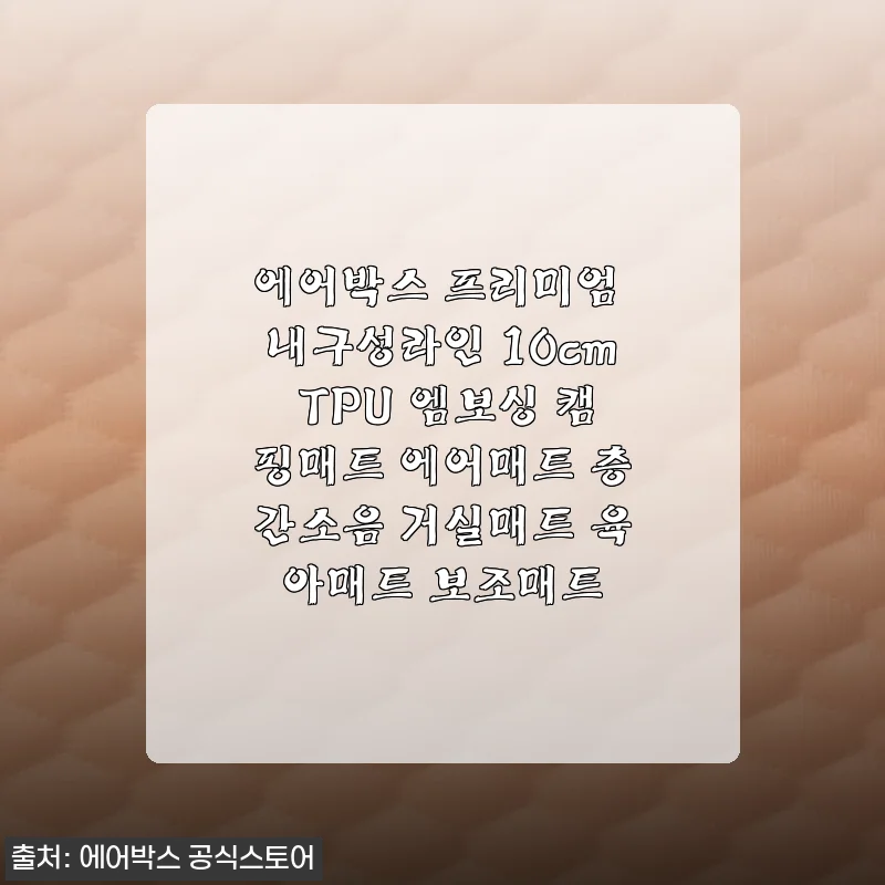 에어박스 프리미엄 내구성라인 10cm TPU 엠보싱 캠핑매트 사용후기