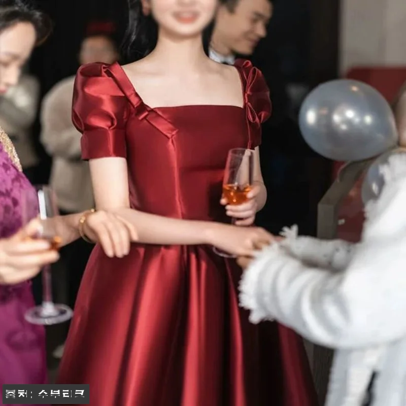 버건디 레드 드레스로 완성한 셀프 스 관련 이미지 3
