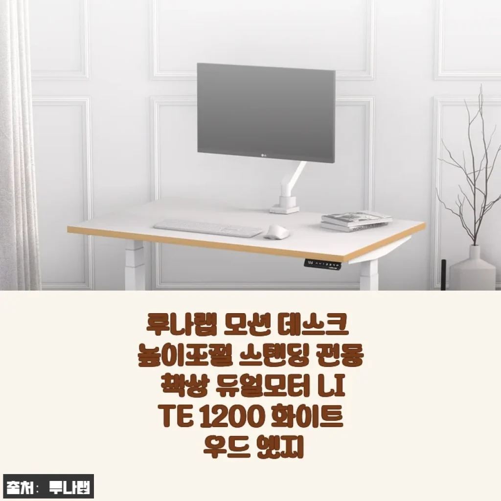 루나랩 모션 데스크 듀얼모터 LITE 1200 화이트우드 엣지, 30일 사용해보니 허리 아픈 게 거짓말처럼 사라졌어요