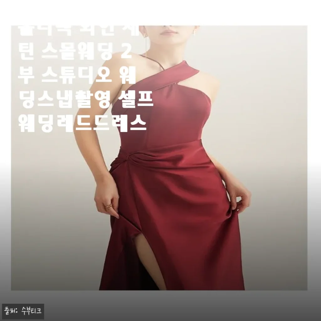 셀프웨딩 촬영 직전에 고른 홀터넥 와인 새틴 드레스, 2부룩으로 정말 예뻤던 후기