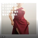 셀프웨딩 촬영 직전에 고른 홀터넥 와인 새틴 드레스, 2부룩으로 정말 예뻤던 후기