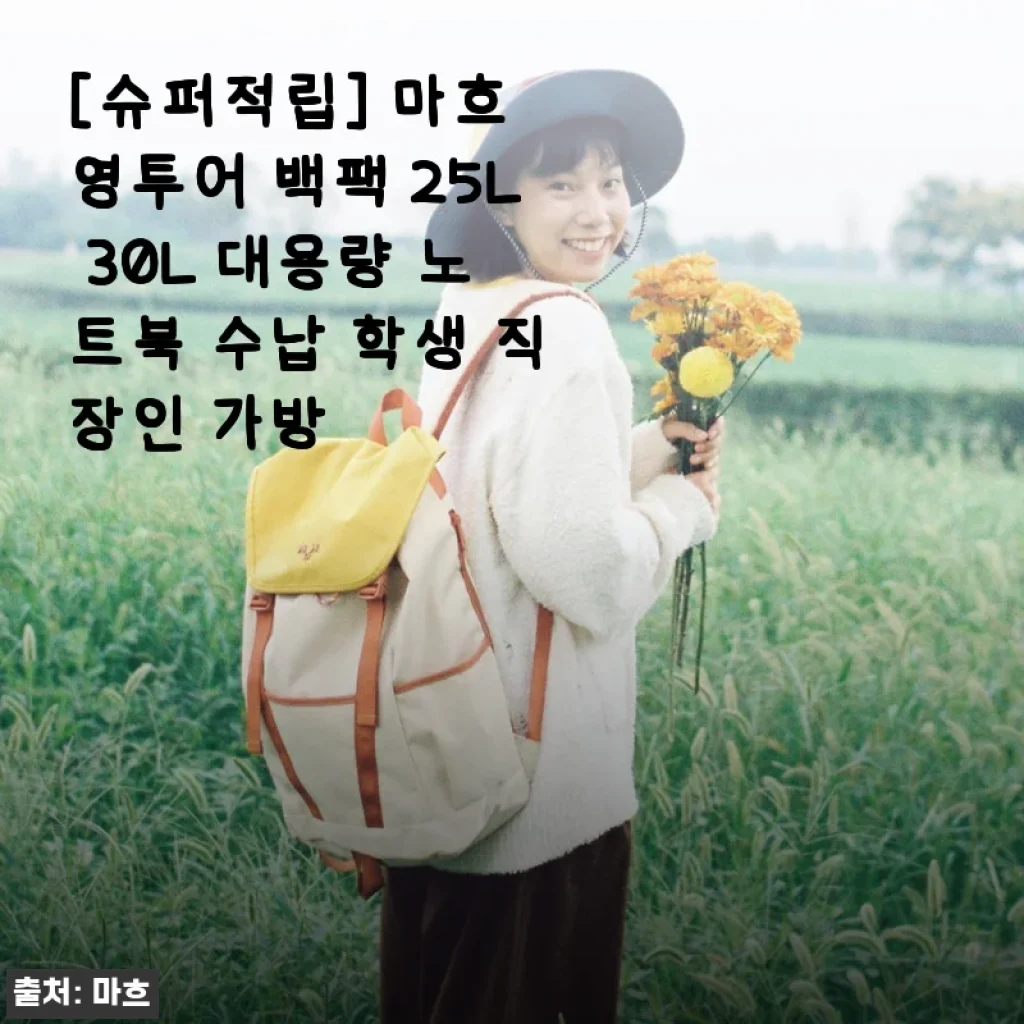 [슈퍼적립] 마흐 영투어 백팩 25L 30L 대용량 노트북 수납 학생 직장인 가방