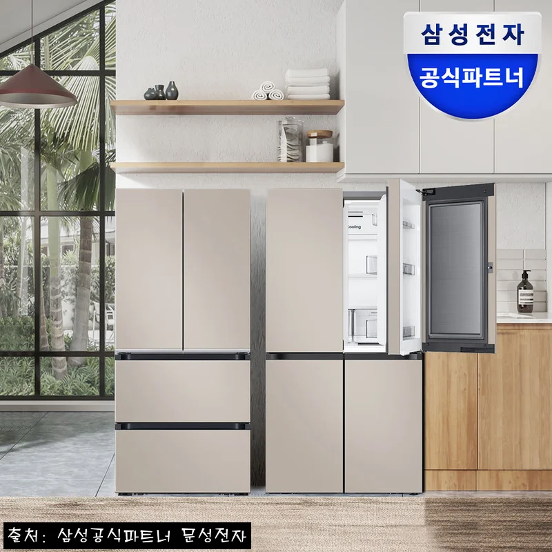 삼성 비스포크 냉장고 김치냉장고 세트 1392L 에센셜베이지, 넉넉한 4도어 조합이 눈길 가는 이유