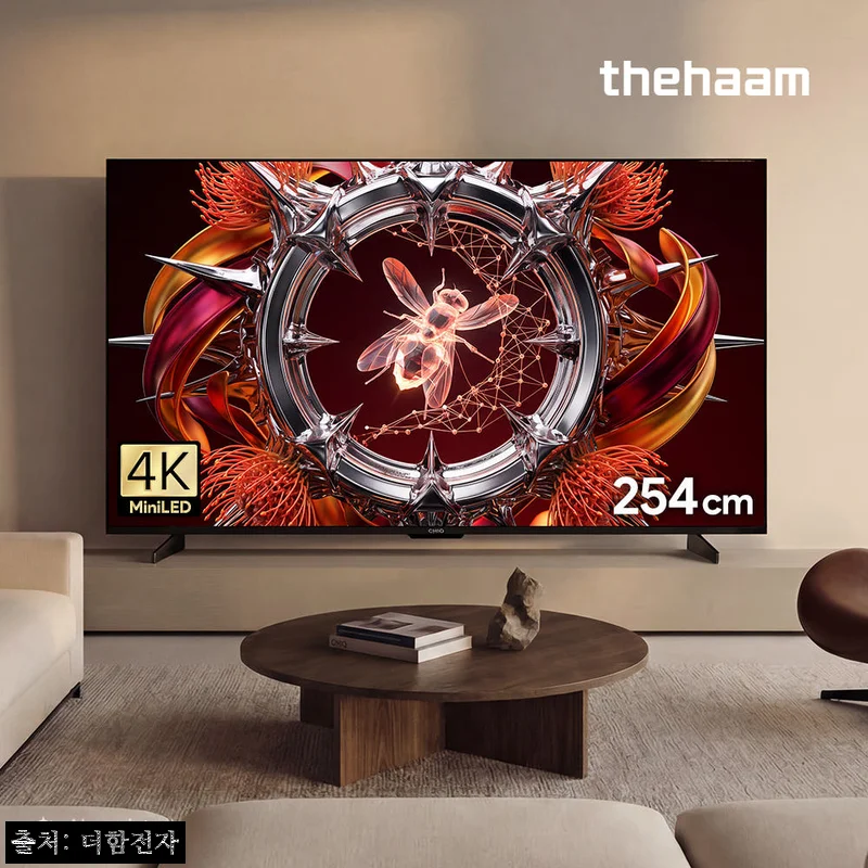 더함 스마트 구글 티비 MiniLED 288Hz 100인치 스탠드, 홈시네마용으로 눈여겨볼 이유