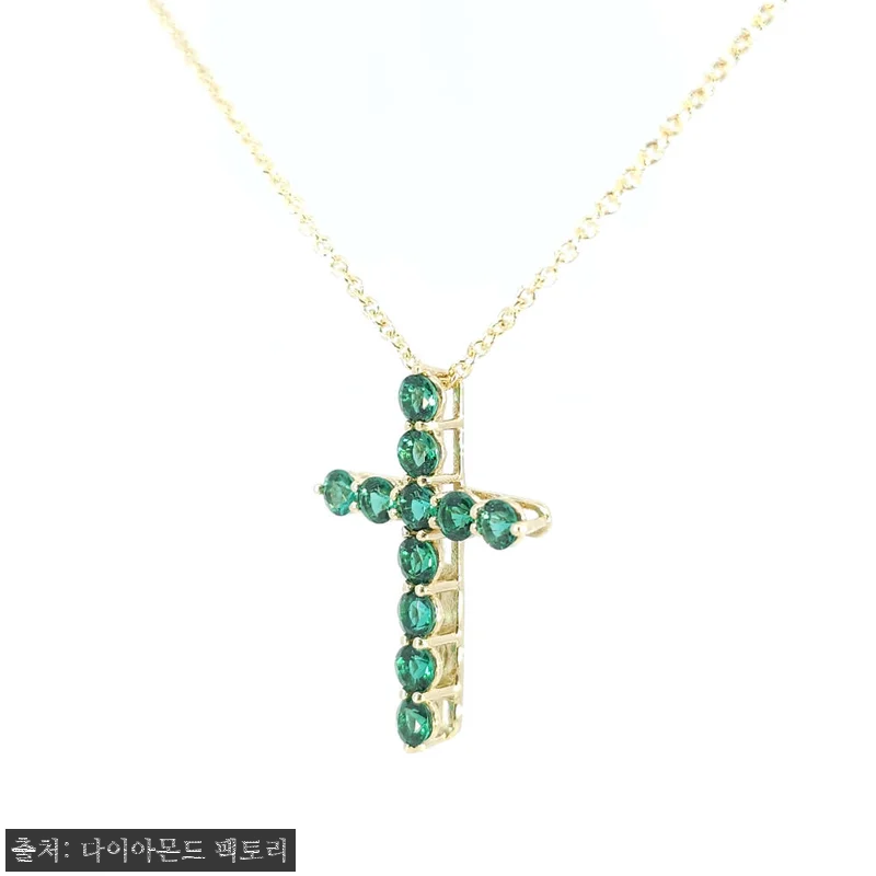 14k 랩에메랄드 십자가 목걸이 찐후 관련 이미지 2
