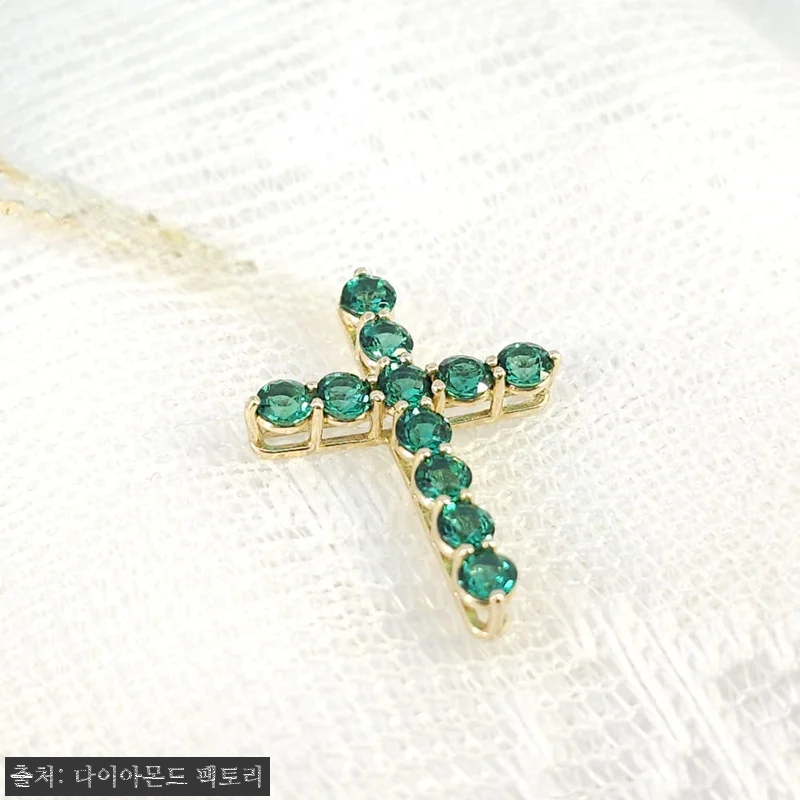 14k 랩에메랄드 십자가 목걸이 찐후 관련 이미지 5