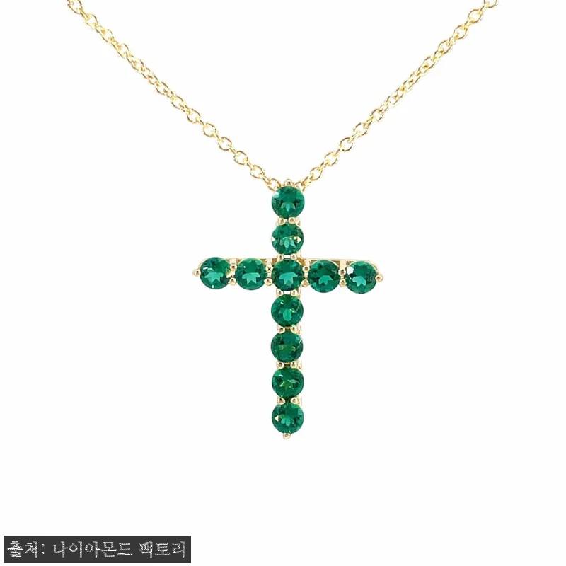 14k 랩에메랄드 십자가 목걸이 찐후 관련 이미지 7